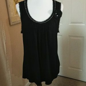 White House Black Market, L, black top.